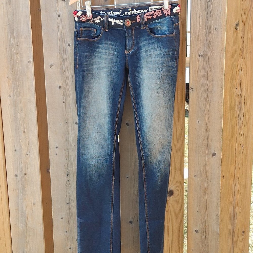 Desigual The DREAM Regular Fit RAINBOW JEANS Size 26